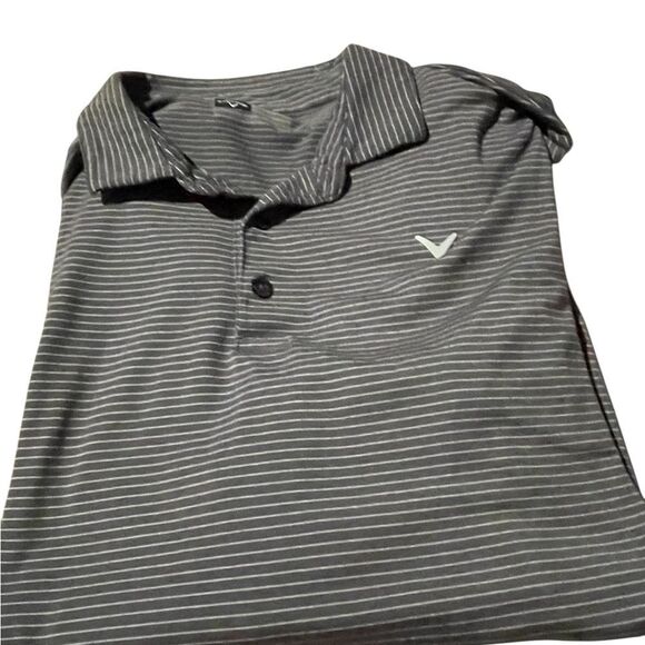 Callaway size XL great look Gray Striped Polo Shirt - Picture 1 of 2